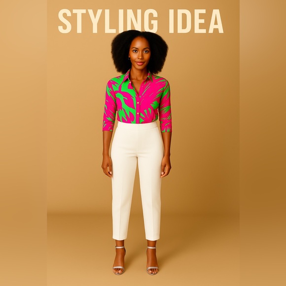 CALVIN KLIEN | White Straight-Leg Dress Pants (Size 14P) - Picture 9 of 12